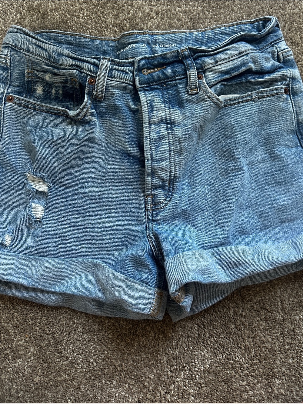 Old Navy Light Blue Rolled-Cuff Denim Shorts